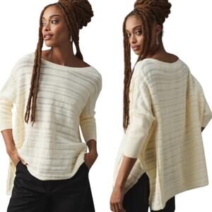 Anthropologie Pilcro Sweater Relaxed Fit Dolman Sleeves Cotton Ivory Womens XL